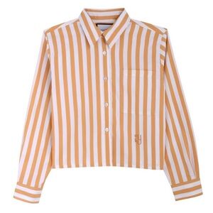 Yaitte cropped BUOY in Distinct Yellow and White Stripe
